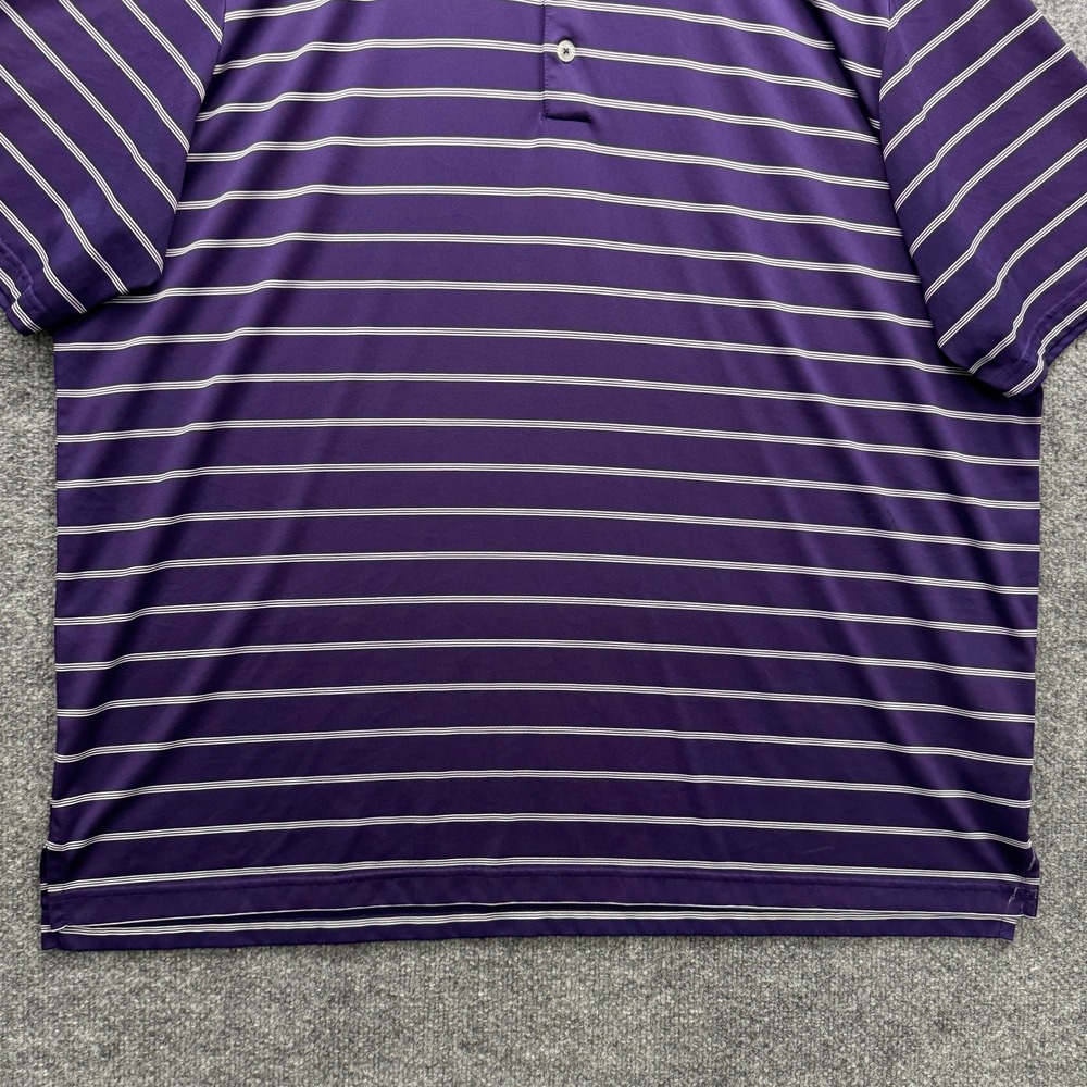 adidas puremotion Golf Polo Shirt Mens 2XL Purple Short Sleeve Striped Athletic - Picture 3 of 11